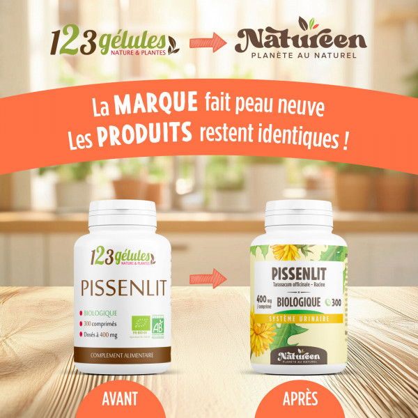 300 comprimes de pissenlit Bio racine dosés à 400mg