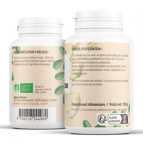 Moringa Oleifera Bio - 400mg - 200 gélules végétales
