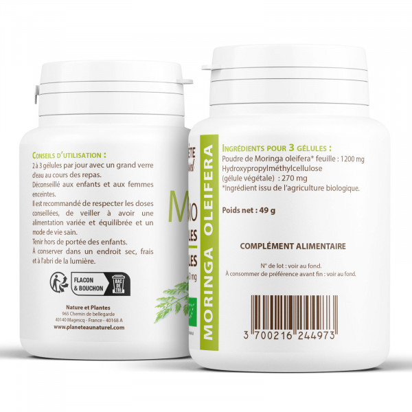 Moringa Oleifera Bio - 400mg - 200 gélules végétales
