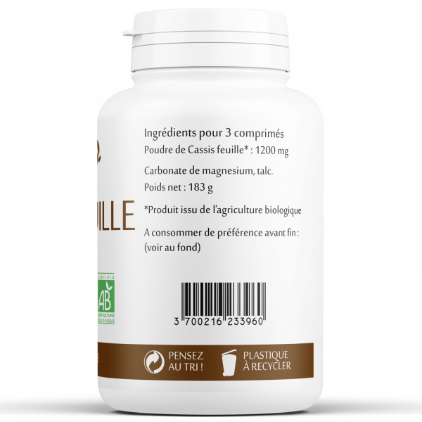 Cassis Feuille Bio - 300 comprimés 400mg
