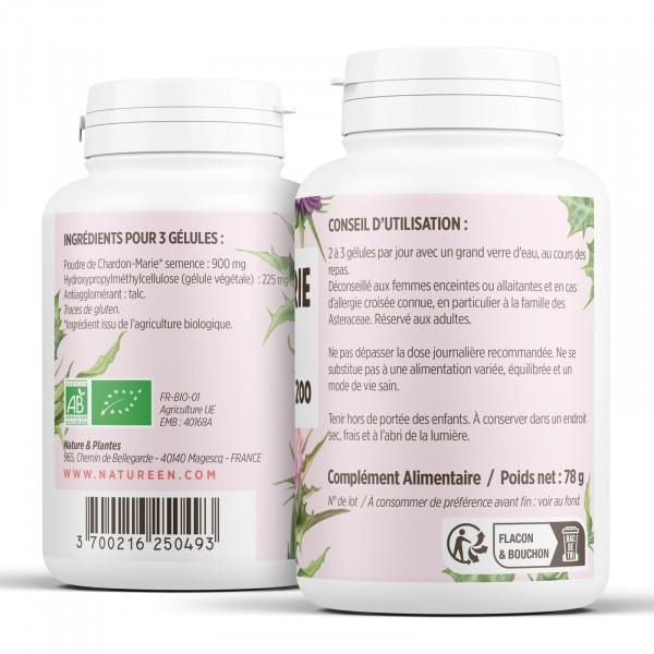 Chardon Marie Bio - 200 Gélules Végétales