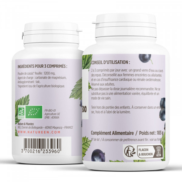 Cassis Feuille Bio - 300 comprimés 400mg