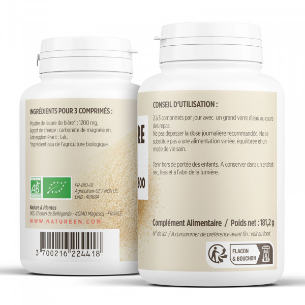 Levure de bière biologique 400 mg - 300 comprimés