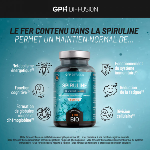 Spiruline Bio 500mg - 2500 comp