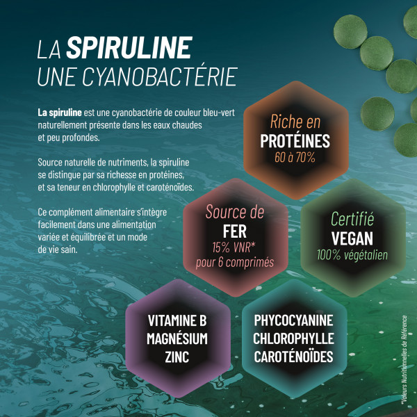 Spiruline Bio 500mg - 2500 comp