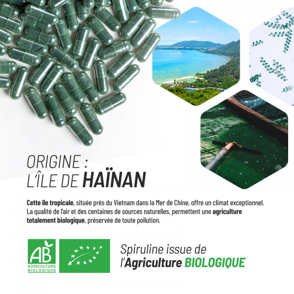 Spiruline bio - 180 gélules à 400mg