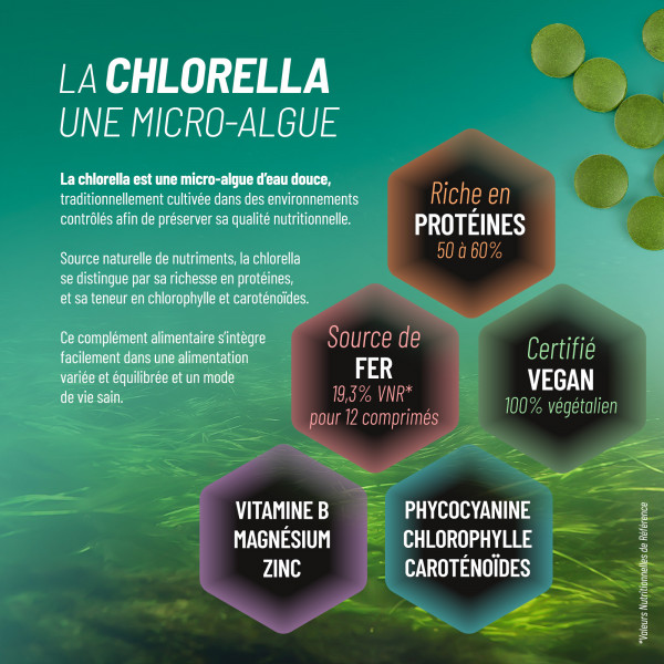 Chlorella Bio - 500mg - 100 comprimés