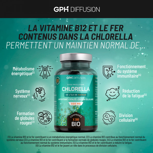 Chlorella Bio - 500 mg - 300 comprimés