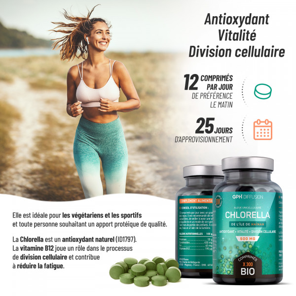 Chlorella Bio - 500 mg - 300 comprimés