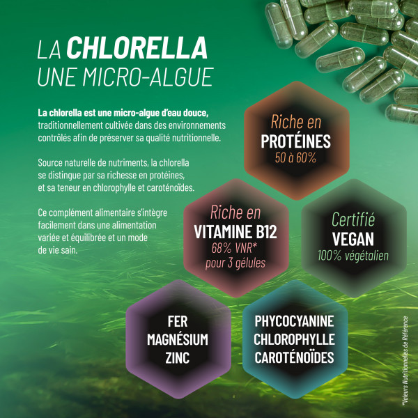 Chlorella Bio -180 gélules végétales