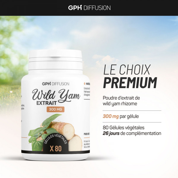 Extrait de Yam - 300mg - 80 gélules végétales