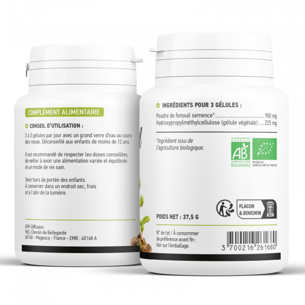 Fenouil Bio 300mg - 200 gélules végétales