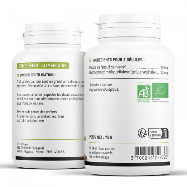 Fenouil Bio 300mg - 200 gélules végétales