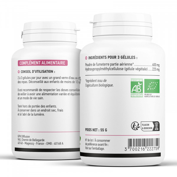 Fumeterre bio -200 gélules végétales 200mg