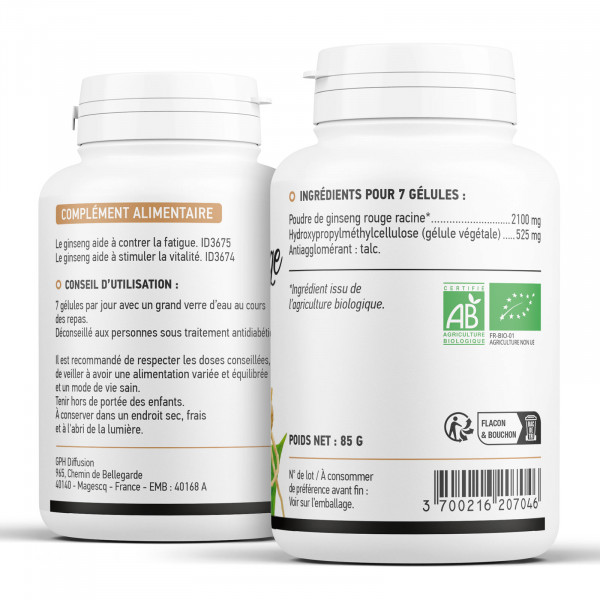 Ginseng rouge racine biologique 300 mg