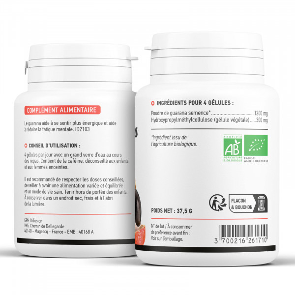 Guarana biologique 300 mg