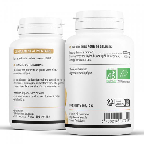 Maca Bio - 180 gélules végétales