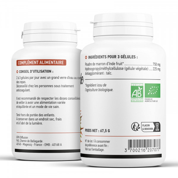 Marron d'Inde biologique 250 mg