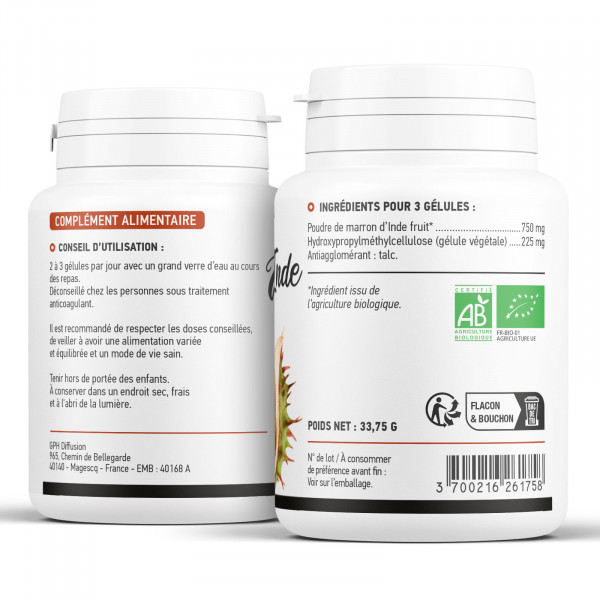Marron d'Inde biologique 250 mg