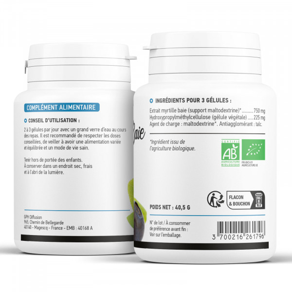Baie de Myrtille Bio - 200 gélules