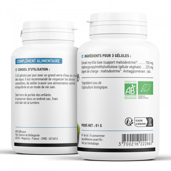 Baie de Myrtille Bio - 200 gélules