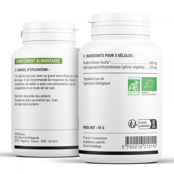Olivier feuille biologique 200 mg