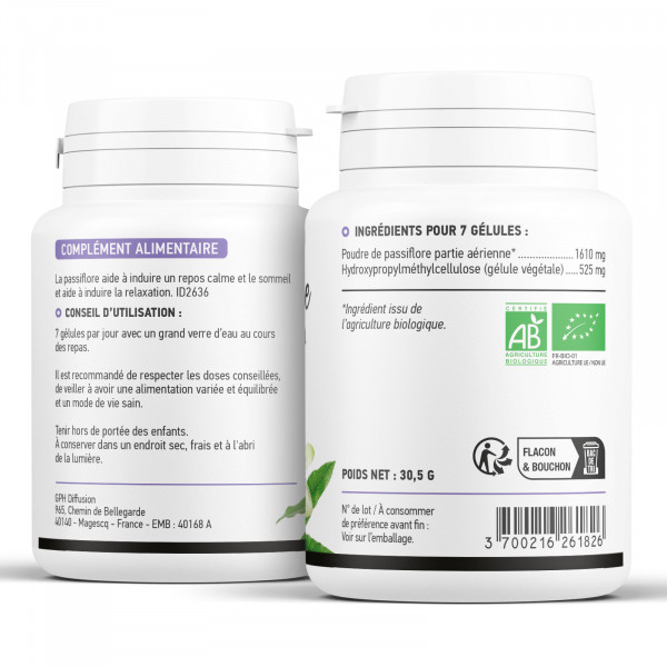 Passiflore bio 200 gélules végétales à 250mg