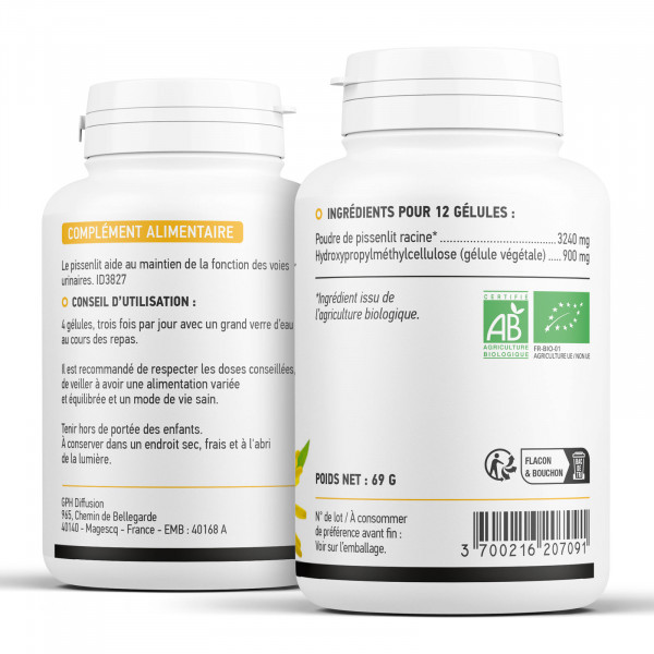 Pissenlit Bio - 200 gélules végétales