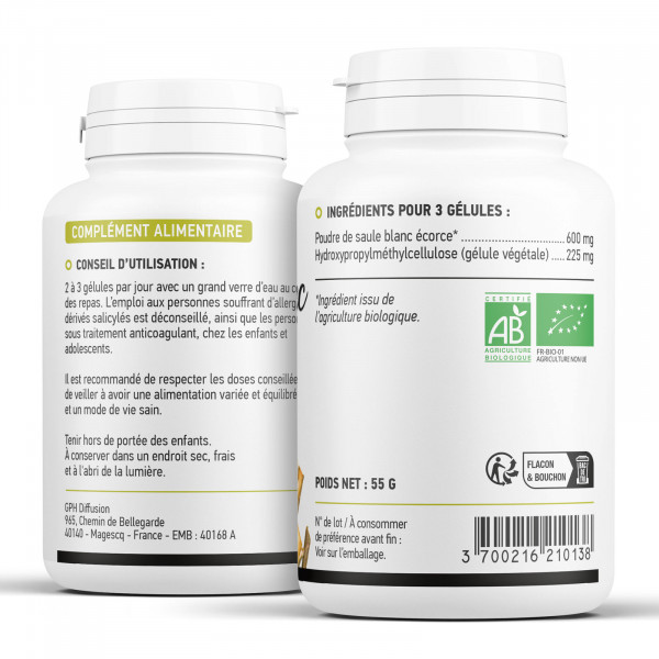 Saule Blanc Bio - 200 gélules végétales