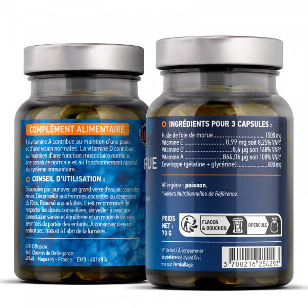 Huile de Foie de Morue - 200 capsules