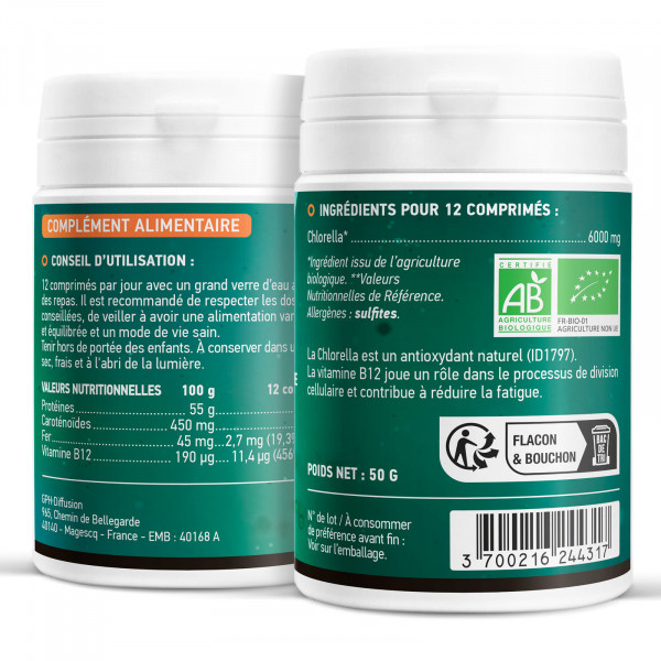 Chlorella Bio - 500mg - 100 comprimés