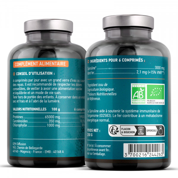 Spiruline Bio 500mg