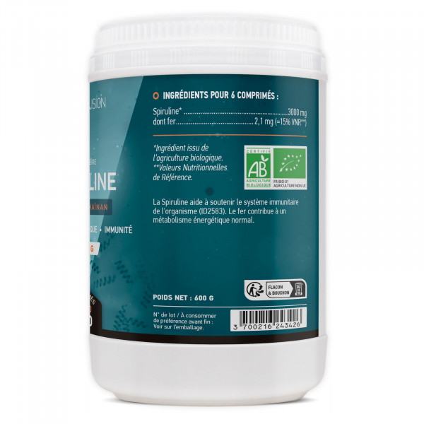 Spiruline Bio - 500 mg - 1200 comprimés