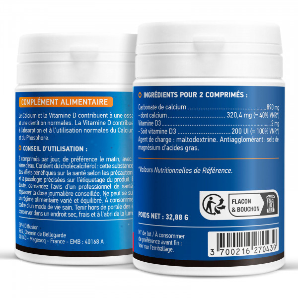 Calcium + Vitamine D3 - Comprimés