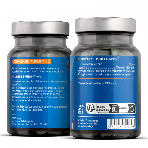 Citrate de Zinc - 15 mg - 200 comprimés