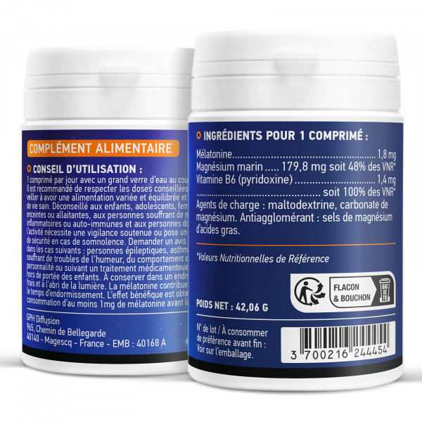 Mélatonine Fort - 1.8mg - 180 comprimés
