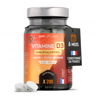 Vitamine D - 5 ug - 200 Comprimés
