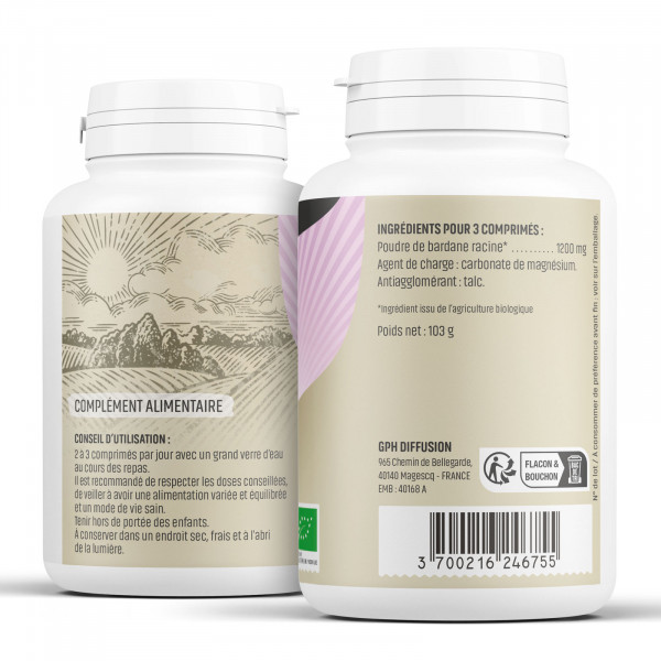 Bardane Bio - 400 mg - 200 comprimés - Herbes & Plantes