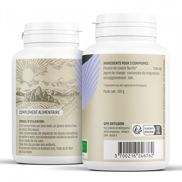 Cassis Bio - 400 mg - 200 comprimés - Herbes & Plantes