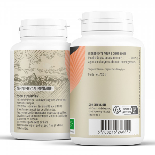 Guarana Bio - 400 mg - 200 comprimés - H&P