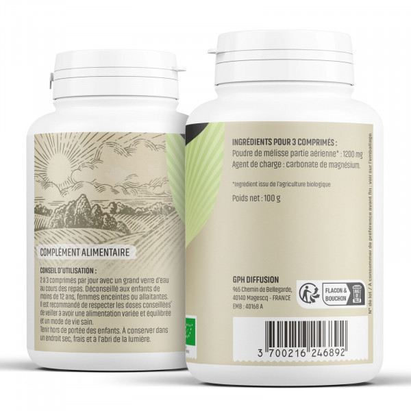 Mélisse Bio - 400 mg - 200 comprimés - H&P