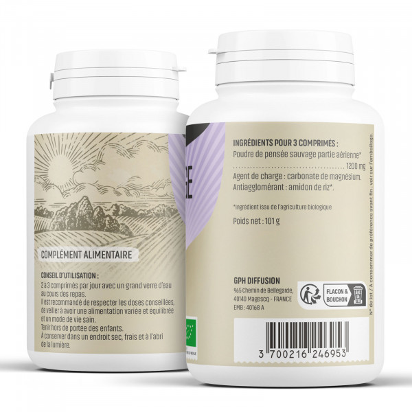 Pensée sauvage Bio - 400 mg - 200 comprimés - H&P