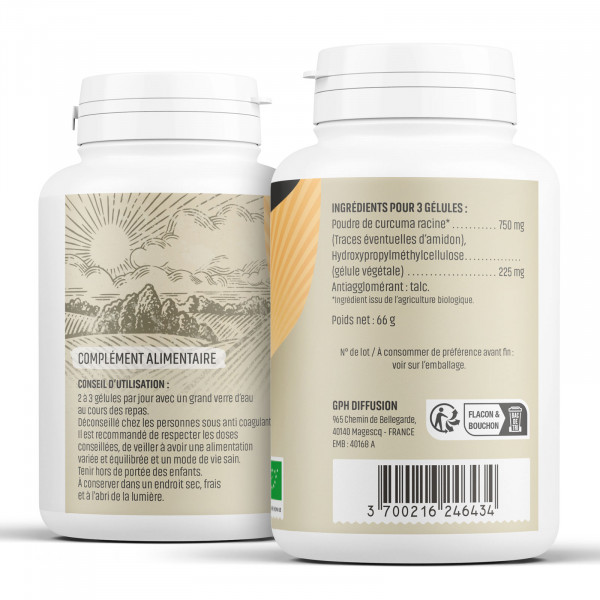 Curcuma Bio - 250 mg - Gélules végétales