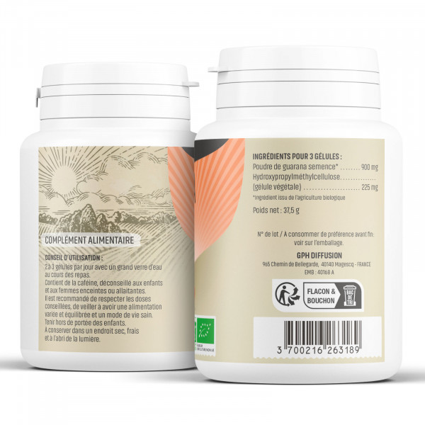 Guarana Bio - 300 mg - Gélules végétales