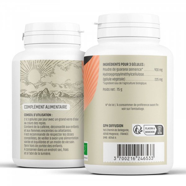 Guarana Bio - 300 mg - Gélules végétales