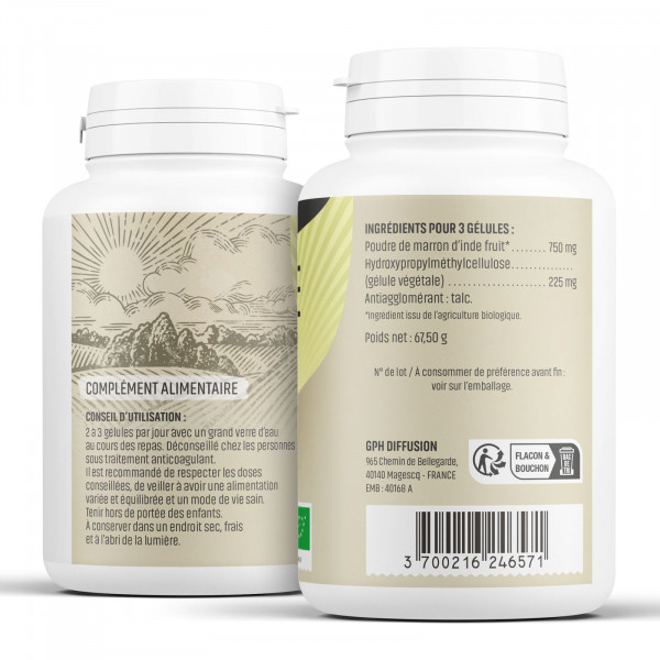 Marron d'Inde Bio - 250 mg - Gélules végétales