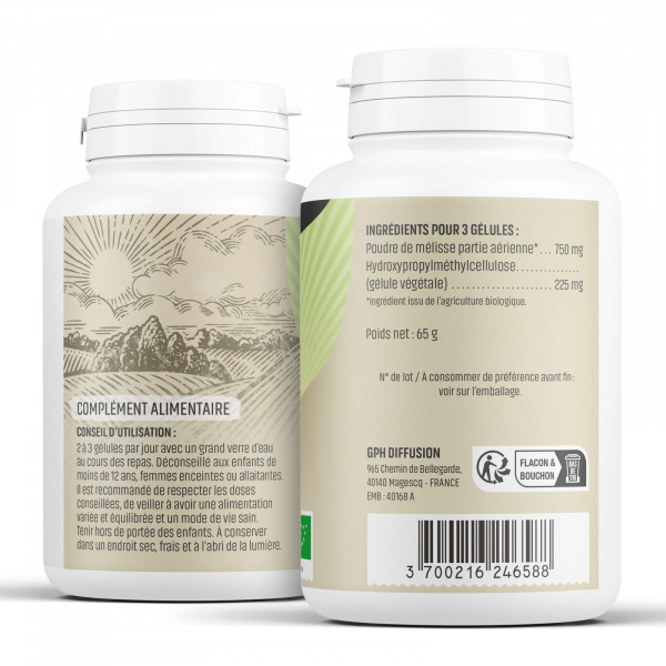Mélisse Bio - 250 mg - Gélules végétales