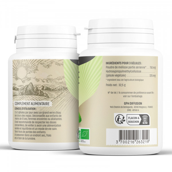 Mélisse Bio - 250 mg - Gélules végétales