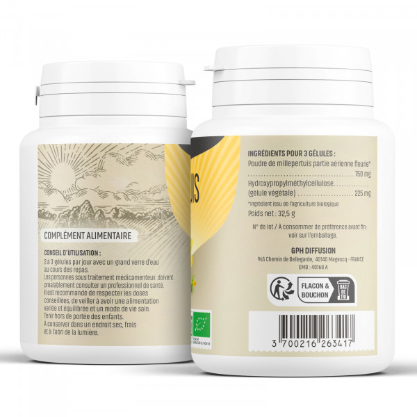 Millepertuis Bio - 250 mg - Gélules végétales