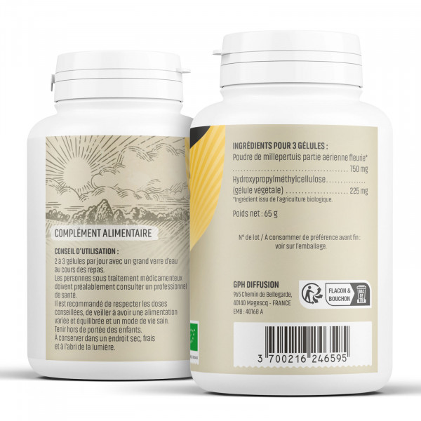 Millepertuis Bio - 250 mg - Gélules végétales